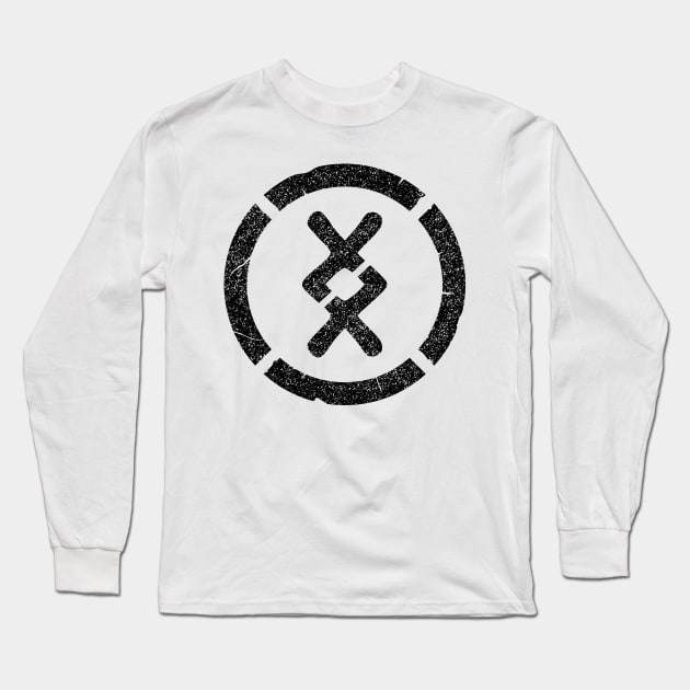 The old stencil of the rune Inguz inscribed in the circle Long Sleeve T-Shirt by opooqodesign